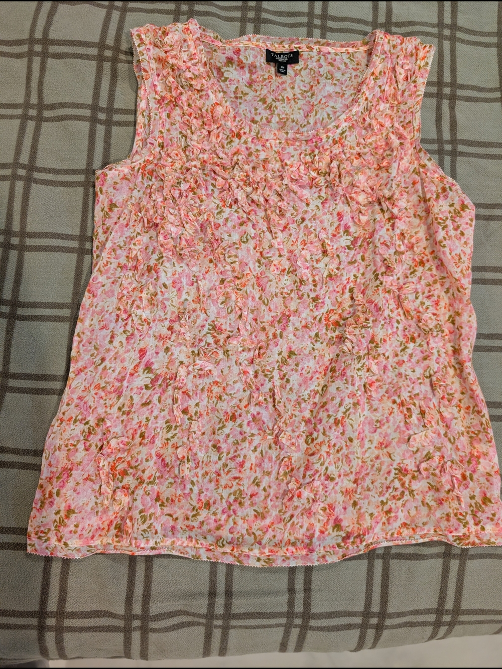 100% Cotton Pink Floral Appliqué Blouse | Size 4 | Romantic Cottagecore